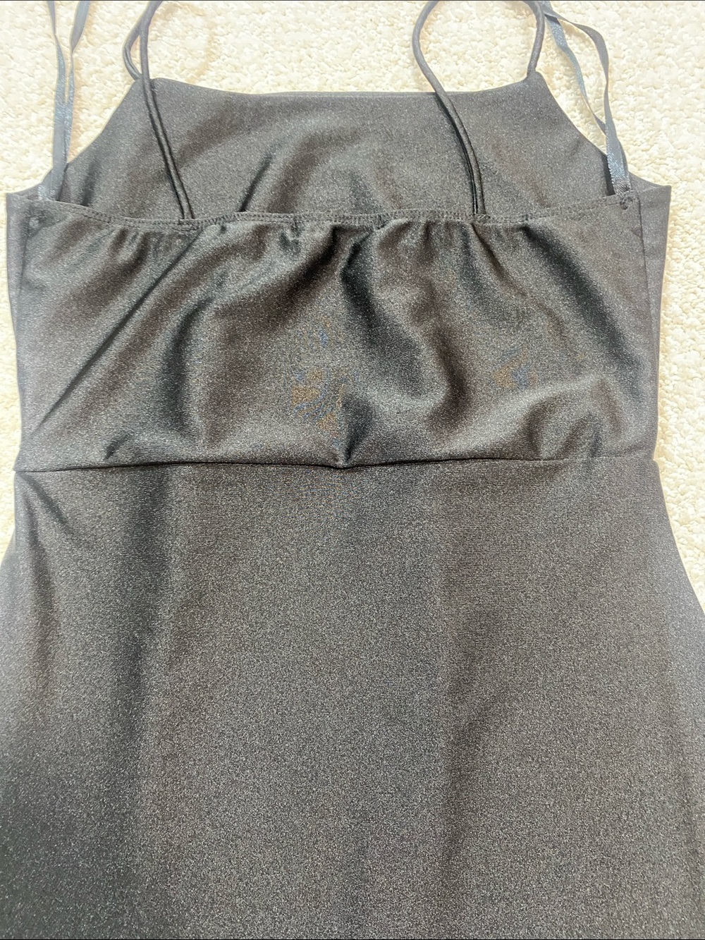 Elegant Black Strapless Bodycon Dress with Side Slit Size S - Picture 7 of 14
